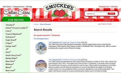 Smuckers web site screenshot