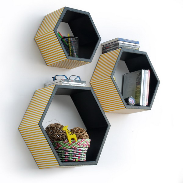 Hexagon Shape Wall Shelves.